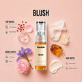 Blush 2ML perfume bottle by Scentivia Perfumes with pink pepper, rose water, iris petals, peony, silken musk and amber