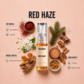 Red Haze 2ML perfume bottle by Scentivia Perfumes with saffron, jasmine, amberwood, fir resin and cedar