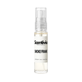Perfume bottle with clear sprayer and Smoke Frame label
