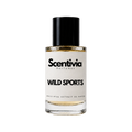 Wild Sports extrait de parfum bottle with black cap and Scentvia label