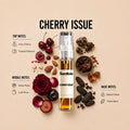 Cherry Issue 10ML perfume bottle by Scentivia Perfumes with cherry, almond, rose, plum, balsam resin and tonka bean.