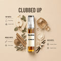 Clubbed Up 10ML perfume bottle by Scentivia Perfumes with fresh pear, garden mint, cinnamon, clary sage, amber and vanilla cream