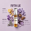 Fifth Lie 10ML perfume bottle by Scentivia Perfumes with zesty lemon, warm ginger, violet, sage, earthy vetiver and leather