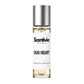 Oud Velvet roll-on perfume bottle with silver cap and Scentiva label, 10 mL