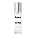 Roll-on perfume bottle with silver cap and clear glass, RAW PULSE label