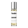 Perfume roll-on bottle with silver cap and clear glass body, labeled Sugar Daddy
