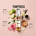 Temptress 10ML perfume bottle by Scentivia Perfumes with Bergamot, Pear, Jasmine, Rose Petals, Vanilla and Cedarwood