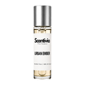 Roll-on perfume bottle with silver cap, clear glass, Urban Ember label
