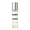 Roll-on perfume bottle with silver cap, clear glass, WILD SPORTS label